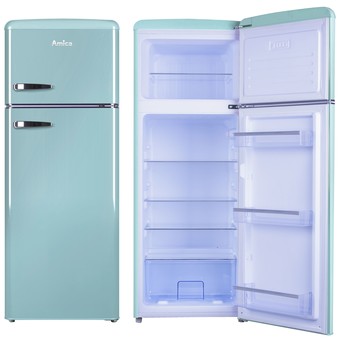 Amica KGC 15632 T- Retro Design, Kühl-Kombi, Ice Blue