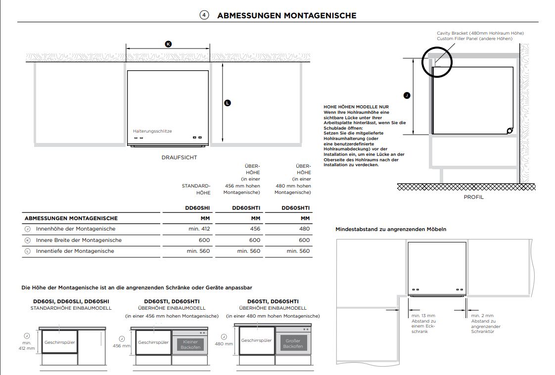 Fisher & Paykel DD60SHTI9 - Schubladengeschirrspüler, Single, Integriert, hohe Ausführung